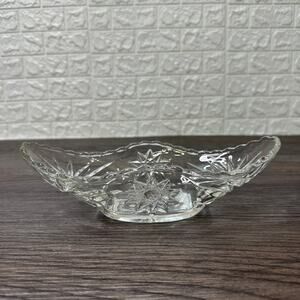 Anchor Hocking Star of David Pressed Relish/Candy Dish Vintage 60's Glassware